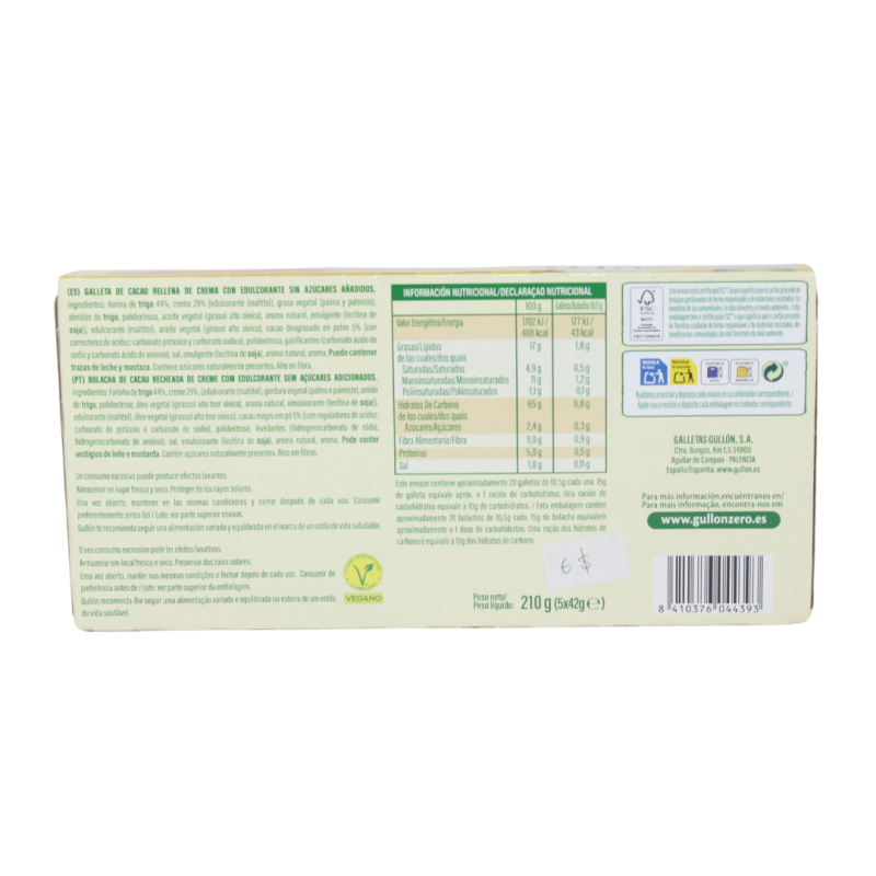 Gullón Zero Sin Azúcares Añadidos - Twins